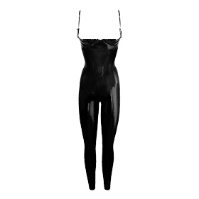 Atsuko Kudo Latex 1/2 Cup Catsuit in Supatex Black