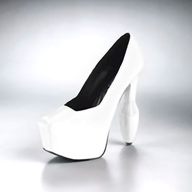 Atsuko Kudo Latex Handmade Italian Pumps in White Matt Leather