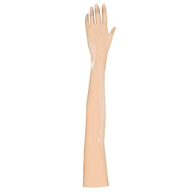 Atsuko Kudo Latex Handmade Opera Gloves in Semi-Trans Peach