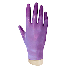 Atsuko Kudo Latex Handmade Wrist Gloves in Semi-Trans Lilac