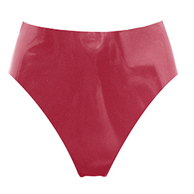 Atsuko Kudo Latex High Cut Briefs in pearlsheen red
