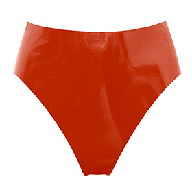 Atsuko Kudo Latex High Cut Briefs in supatex red