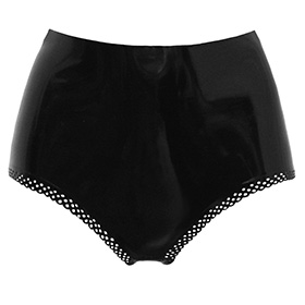 Atsuko Kudo Latex Lady P High Waist Briefs in Supatex Black