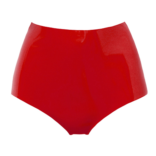Atsuko Kudo Latex Lady P High Waist Briefs in Supatex Red