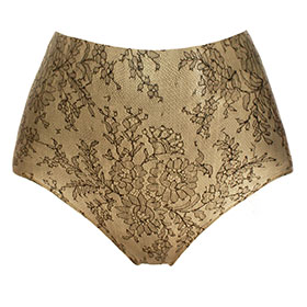 Atsuko Kudo Latex Lady P High Waist Briefs in Semi-Trans Cloud Grey Lace