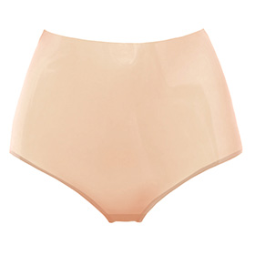 Atsuko Kudo Latex Lady P High Waist Briefs in Semi-Trans Peach
