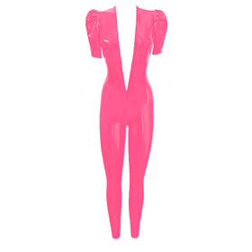 Atsuko Kudo Latex Jessica Catsuit in Vibrant Bright Pink