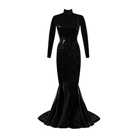 Atsuko Kudo Latex Joy Ariel Gown in Supatex Black