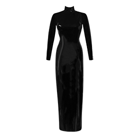 Atsuko Kudo Latex Joy Column Dress in Supatex Black