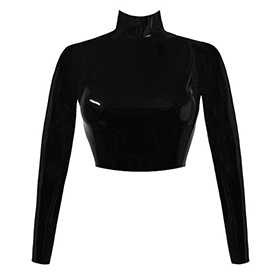 Atsuko Kudo Latex Joy Crop Top in Supatex Black