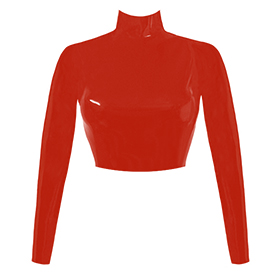 Atsuko Kudo Latex Joy Crop Top in Supatex Red