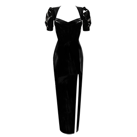 Atsuko Kudo Latex Juliet Evening Dress in Supatex Black