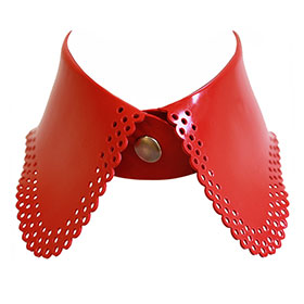 Atsuko Kudo Latex Kitty Collar in Supatex Red
