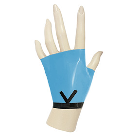 Atsuko Kudo Latex Knuckle Gloves in Supatex Light Blue