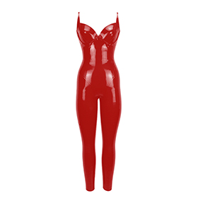 Atsuko Kudo Latex Lady P Catsuit in supatex red