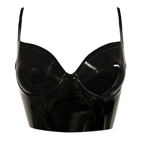 Atsuko Kudo Latex Lady P Crop Top in Supatex Black