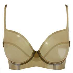 Atsuko Kudo Latex Soft Cup Lady P Bra in Semi-Trans Cloud Grey