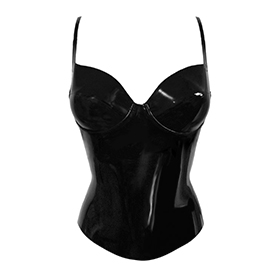 Atsuko Kudo Latex Lady P Soft Cup Top in Supatex Black