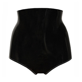 Atsuko Kudo Latex Lady P Super High Waist Briefs in Supatex Black