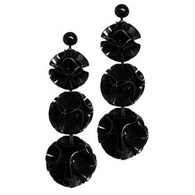 Atsuko Kudo Latex Restricted Lantern Earrings in Supatex Black