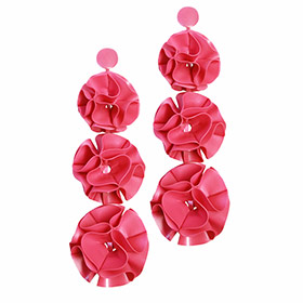 Atsuko Kudo Latex Restricted Lantern Earrings in Pearlsheen Fuchsia