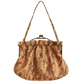 Atsuko Kudo Latex Large Hand Bag in Semi-Trans Peach Lace