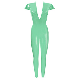 Atsuko Kudo Latex Linde Catsuit in supatex jade green