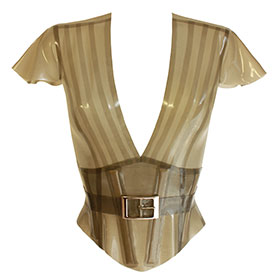 Atsuko Kudo Latex Linde Corset Top in Semi-Trans Cloud Grey