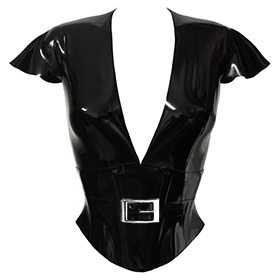 Atsuko Kudo Latex Linde Corset Top in Supatex Black