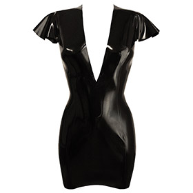 Atsuko Kudo Latex Linde Mini Dress in Supatex Black