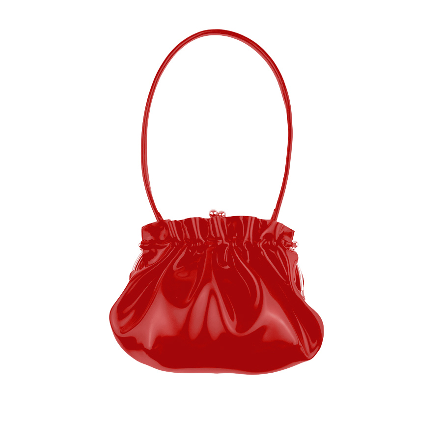 Atsuko Kudo Latex Medium Hand Bag in Red Supatex