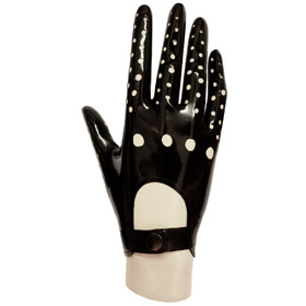 Atsuko Kudo Latex Male Deluxe Driving Gloves in Black