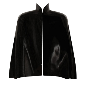 Atsuko Kudo Latex Mid Length Cape in supatex black