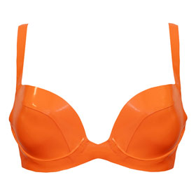 Atsuko Kudo Latex Miss T Bra in Supatex Orange