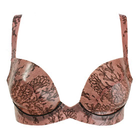 Atsuko Kudo Latex Miss T Bra in Semi-Trans Pink Lace