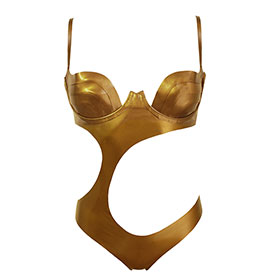 Atsuko Kudo Latex Moon Cutout Body in Antique Gold