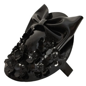 Atsuko Kudo Latex New York Hat in Supatex Black