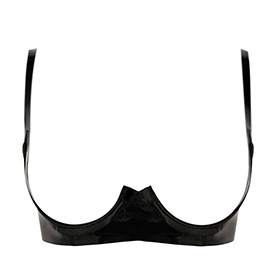 Atsuko Kudo Latex Restricted No Cup Bra in supatex black