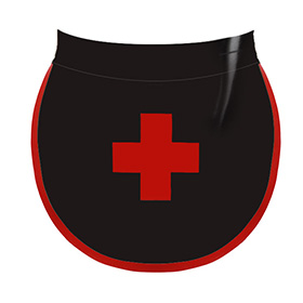 Atsuko Kudo Latex Nurses Apron in supatex black