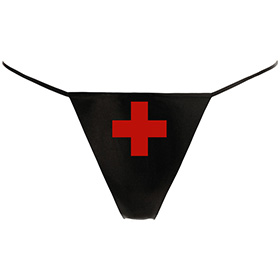 Atsuko Kudo Latex Cherry G-String in supatex black