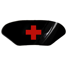 Atsuko Kudo Latex Nurses Hat in supatex black