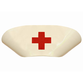 Atsuko Kudo Latex Nurses Hat in White