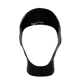 Atsuko Kudo Latex Open Faced Panelled Male Hood in supatex black