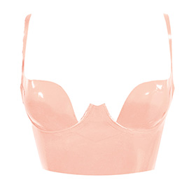 Atsuko Kudo Latex Paris Cup Crop Top in supatex baby pink