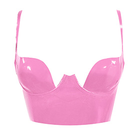 Atsuko Kudo Latex Paris Cup Crop Top in bubblegum pink