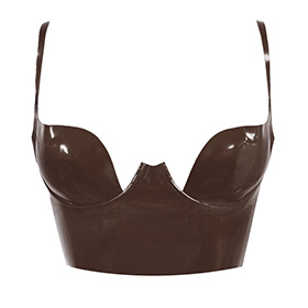 Atsuko Kudo Latex Paris Cup Crop Top in supatex dark brown