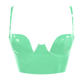 Atsuko Kudo Latex Paris Cup Crop Top in supatex jade green