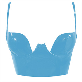 Atsuko Kudo Latex Paris Cup Crop Top in supatex light blue