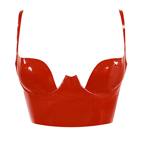 Atsuko Kudo Latex Paris Cup Crop Top in supatex red
