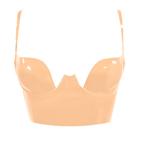 Atsuko Kudo Latex Paris Cup Crop Top in Porcelaine